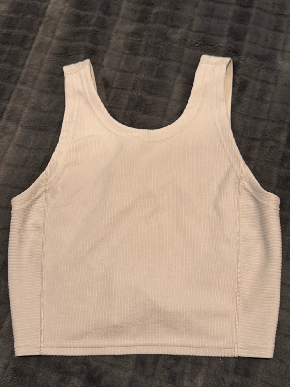 lululemon athletica Cream Ribbed Scoop Crop Tank